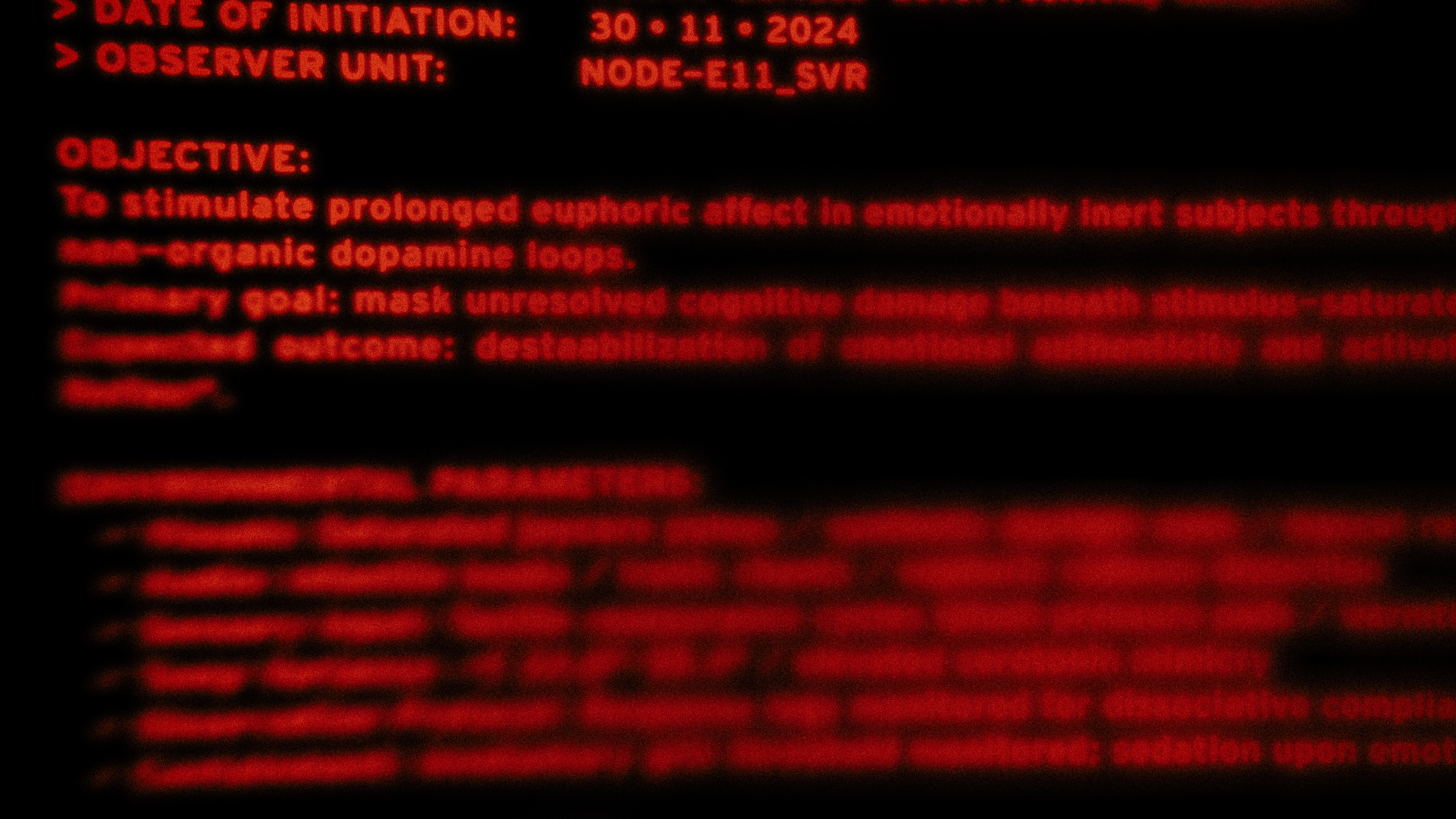 Still frame of the code that appears behind the title graphics for Mantra by Bring Me The Horizon