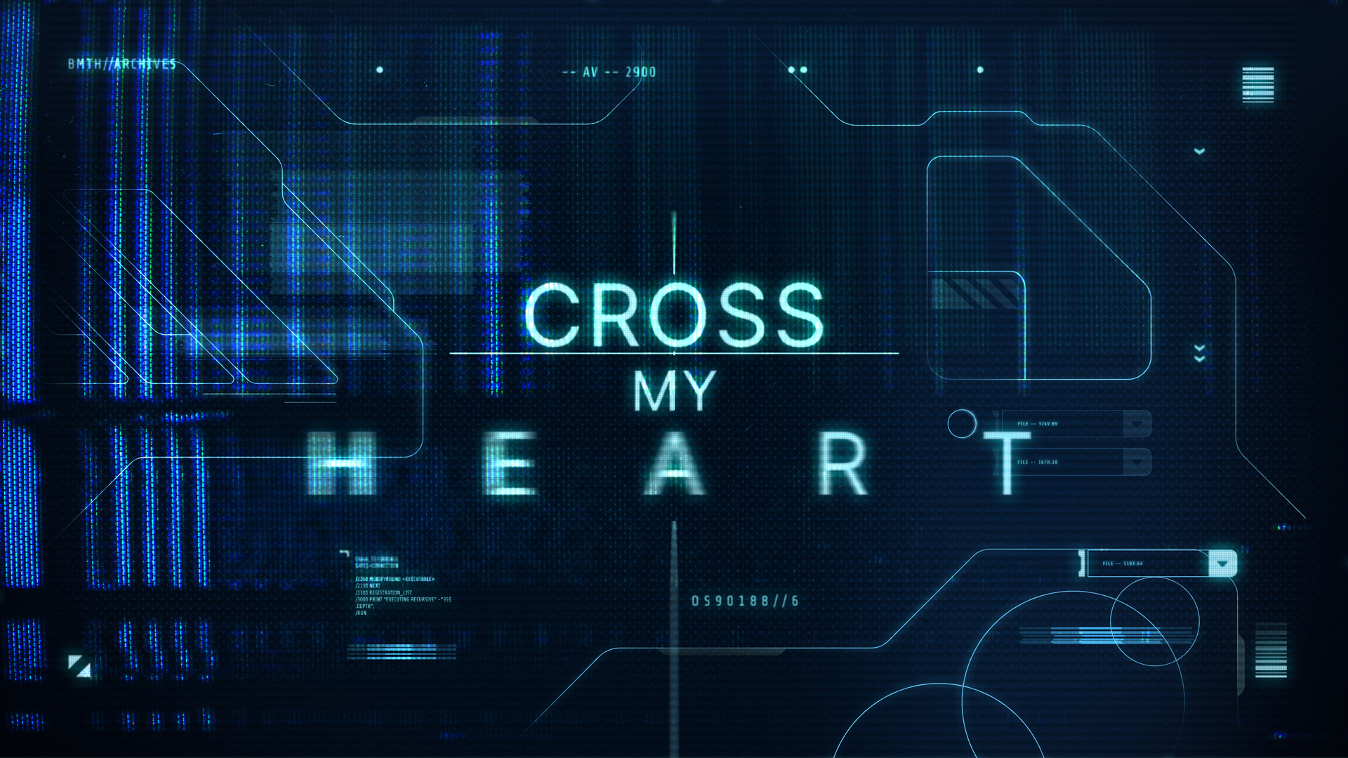 concept styleframe with glowing blue lines and digital textures