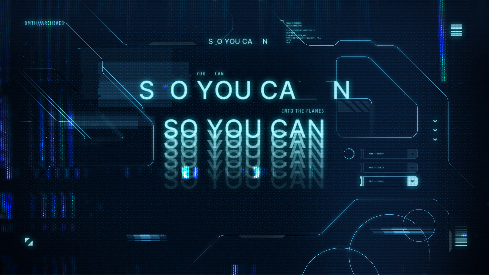 concept styleframe with glowing blue lines and digital textures