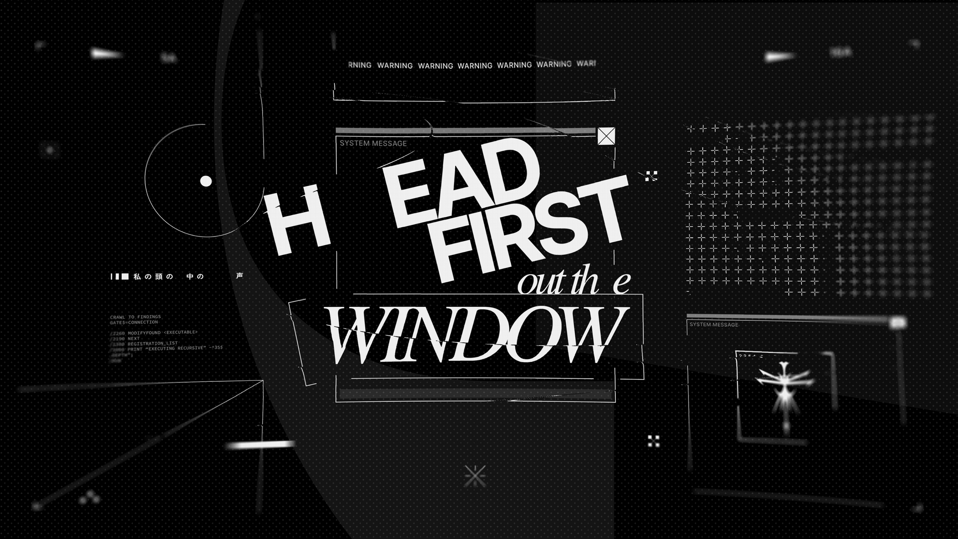 concept styleframe of black and white clean graphics with text