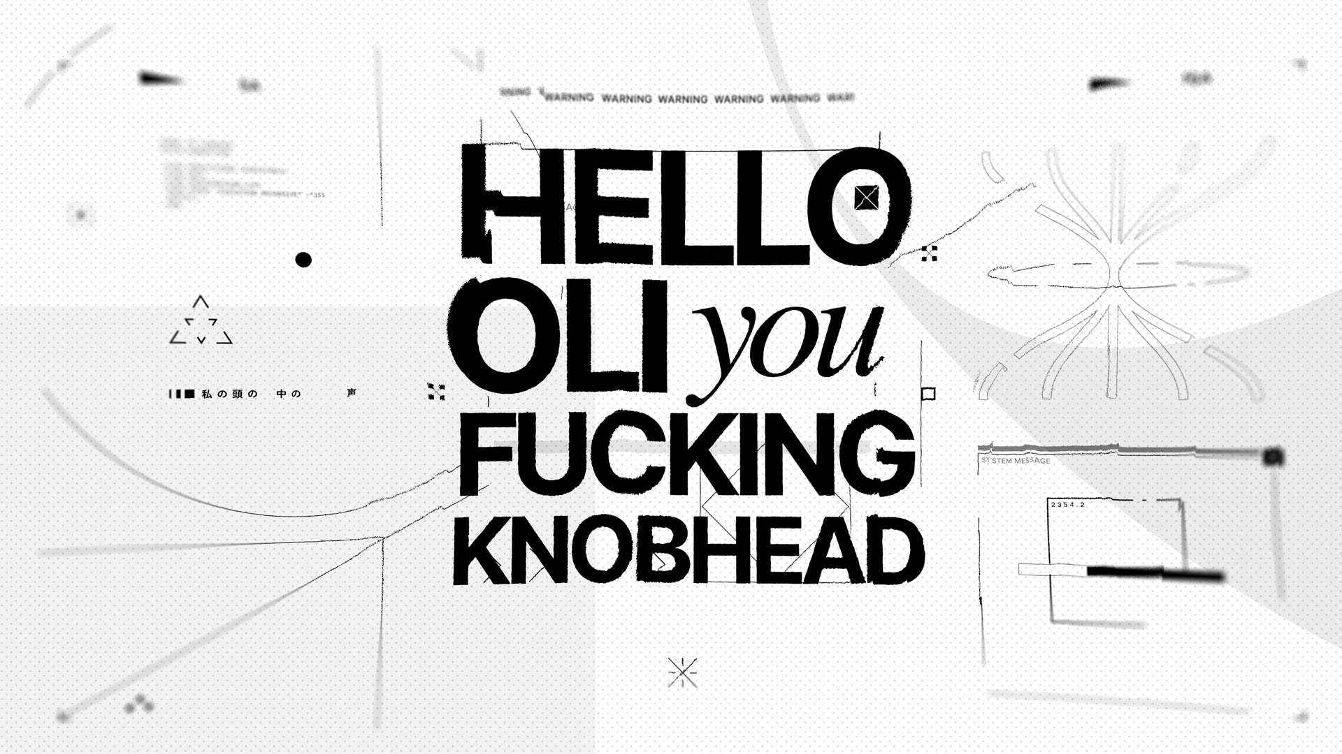 concept styleframe of black and white clean graphics with text