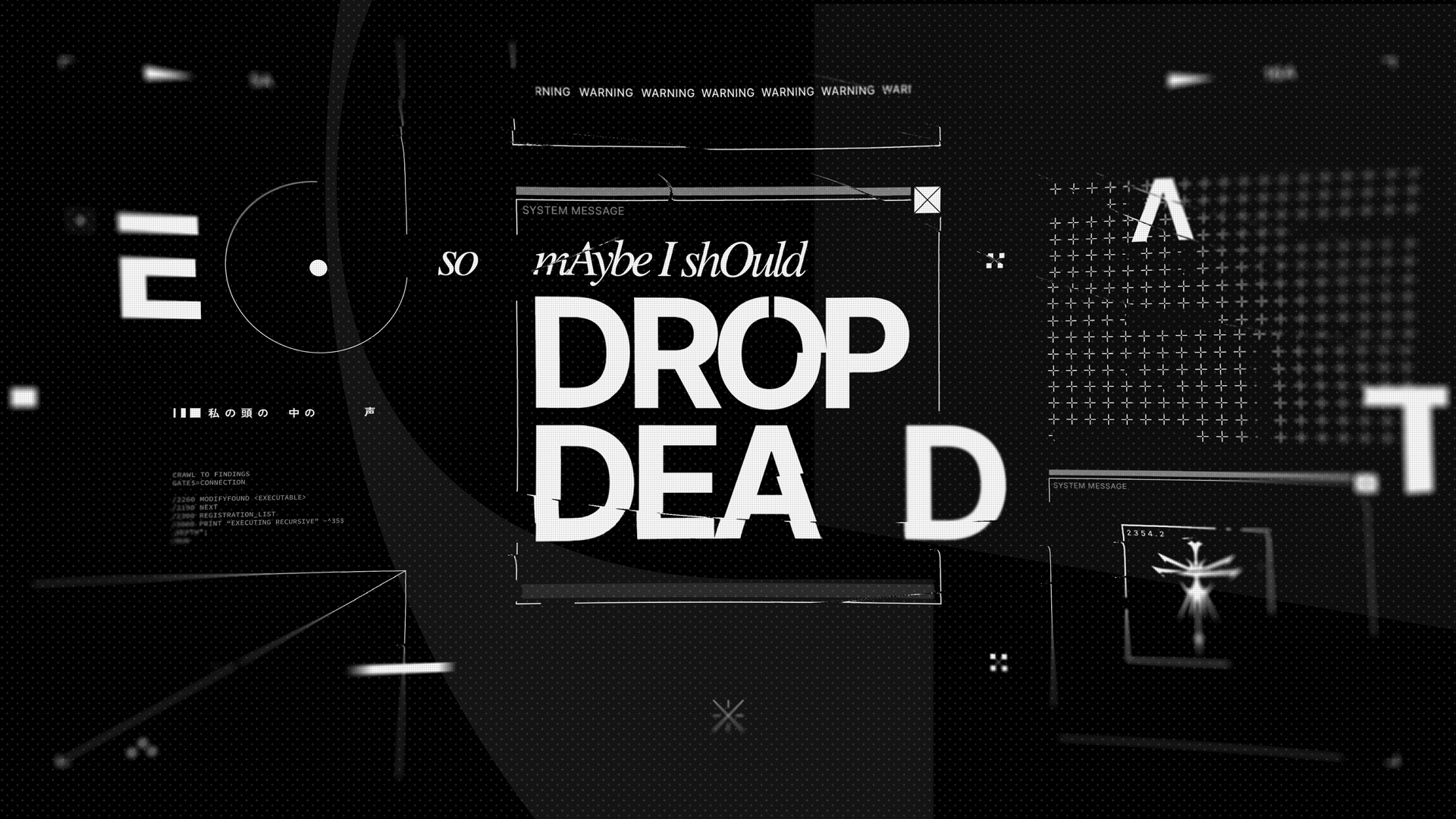 concept styleframe of black and white clean graphics with text