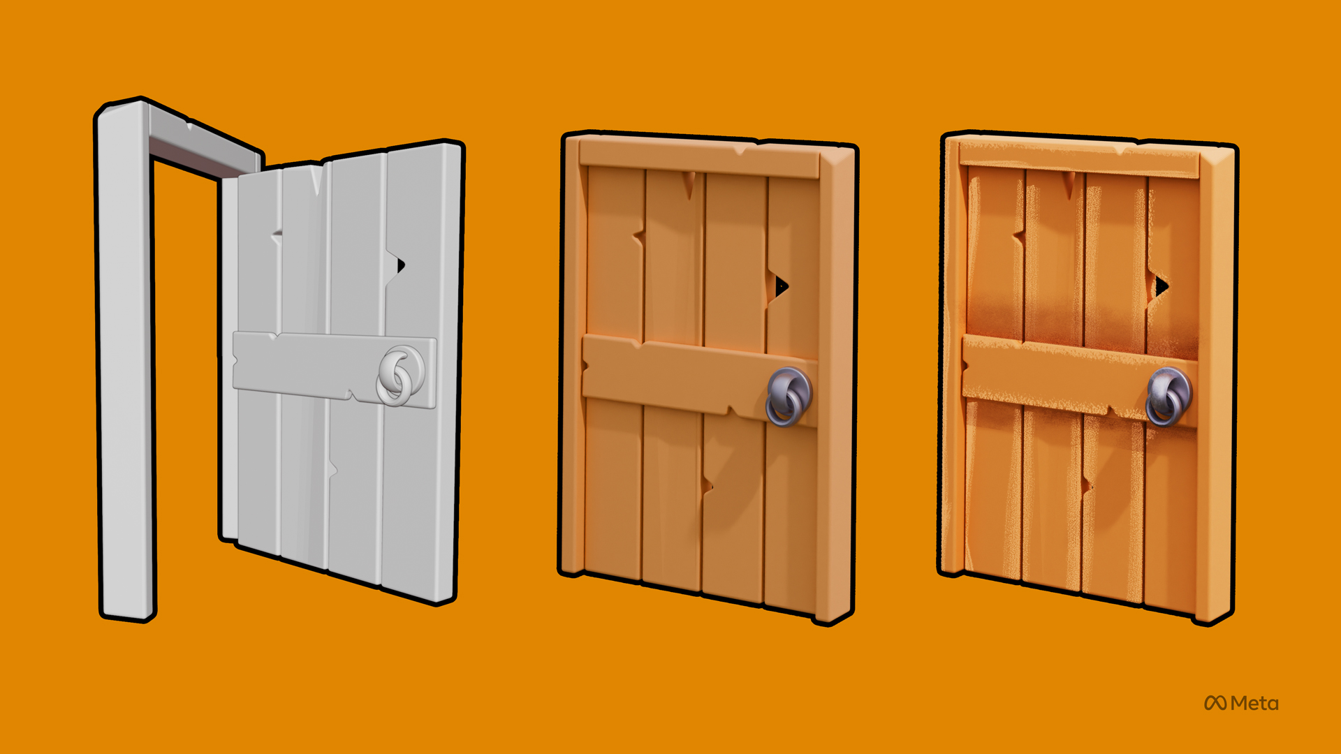 3D logo of doors for Horizon Worlds