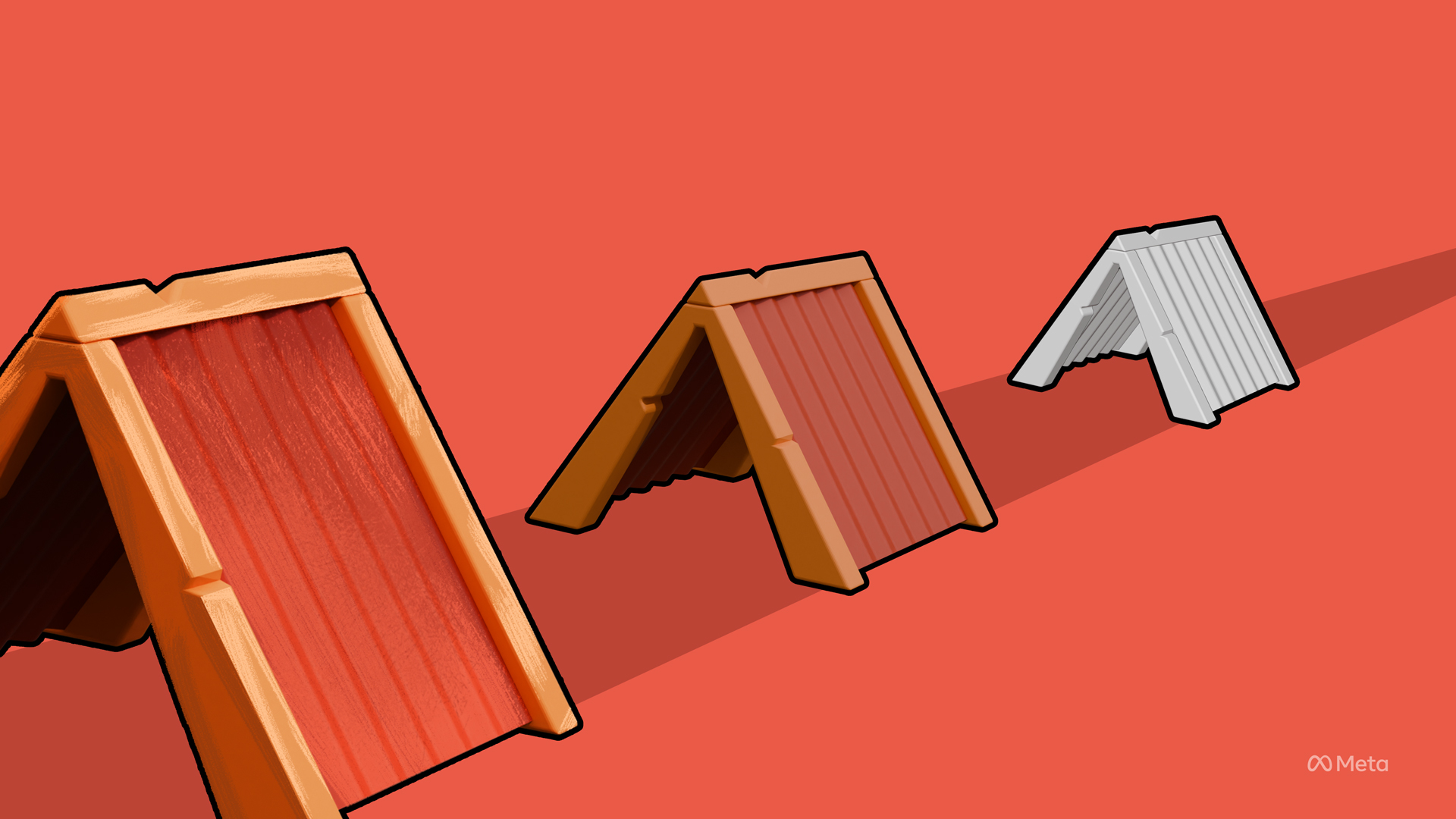 3D logo of a roof for Horizon Worlds