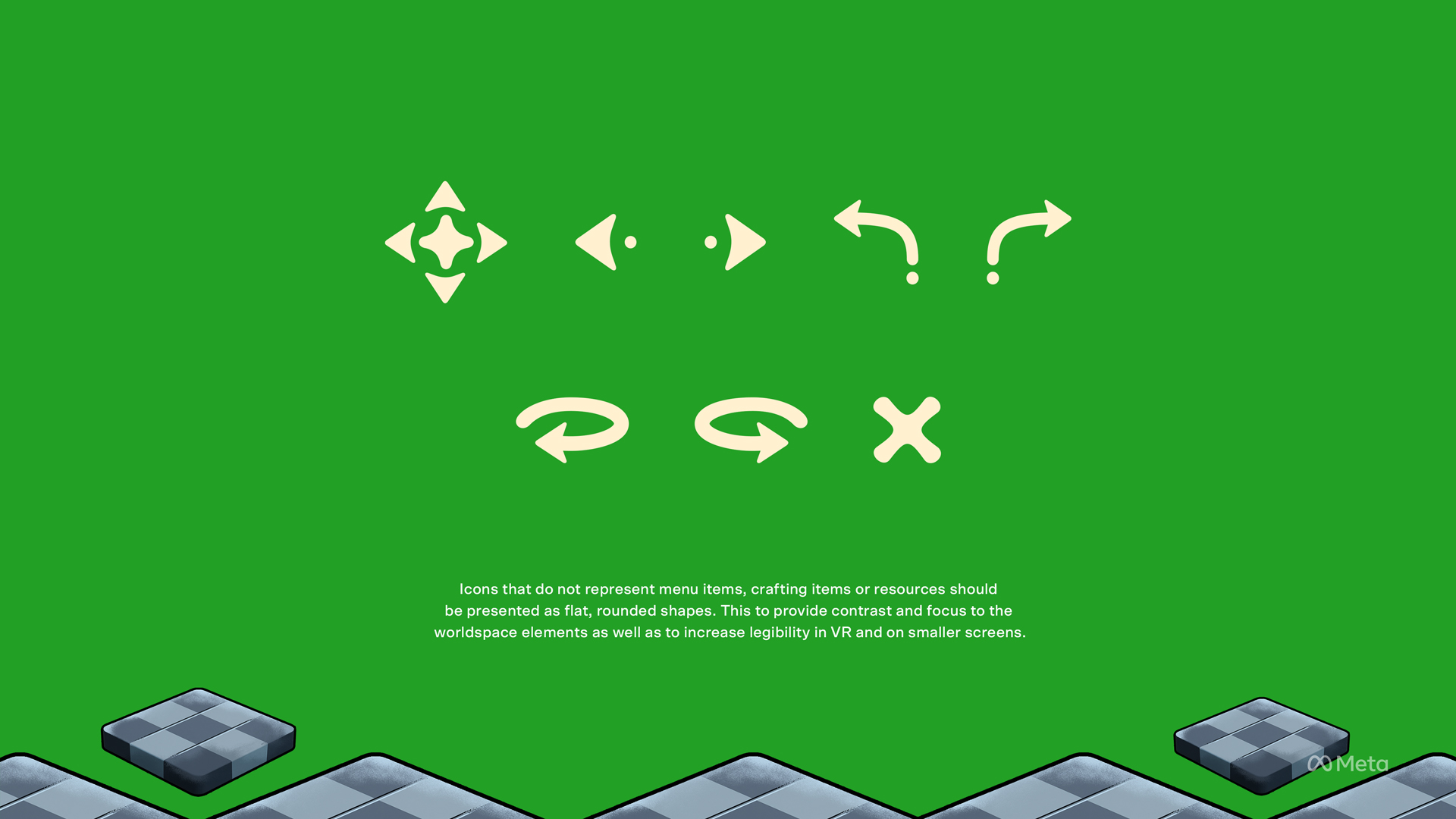 a page from the horizon worlds survive styleguide for flat icons
