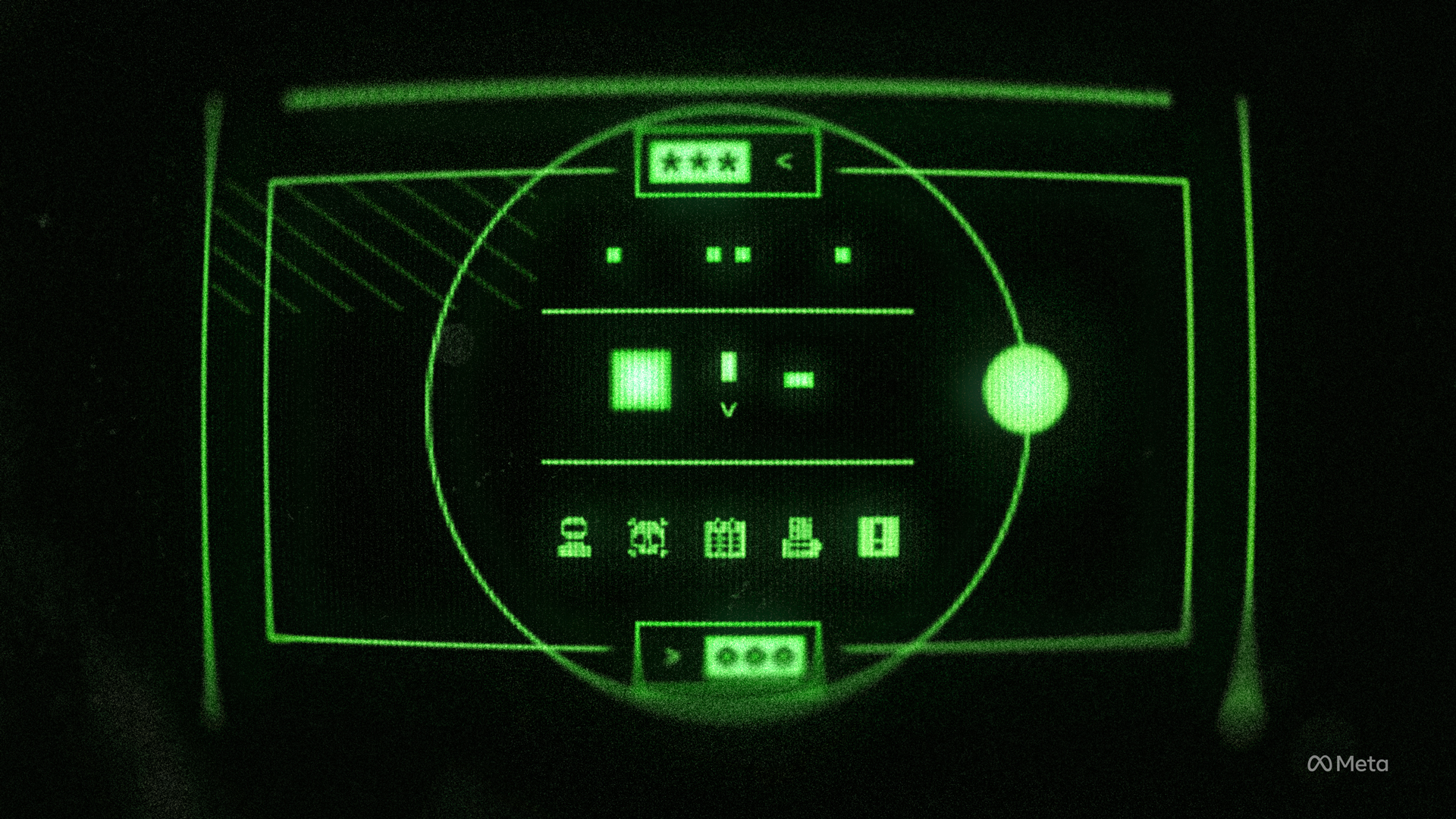 greyvale OS green crt screen design from Shattered VR