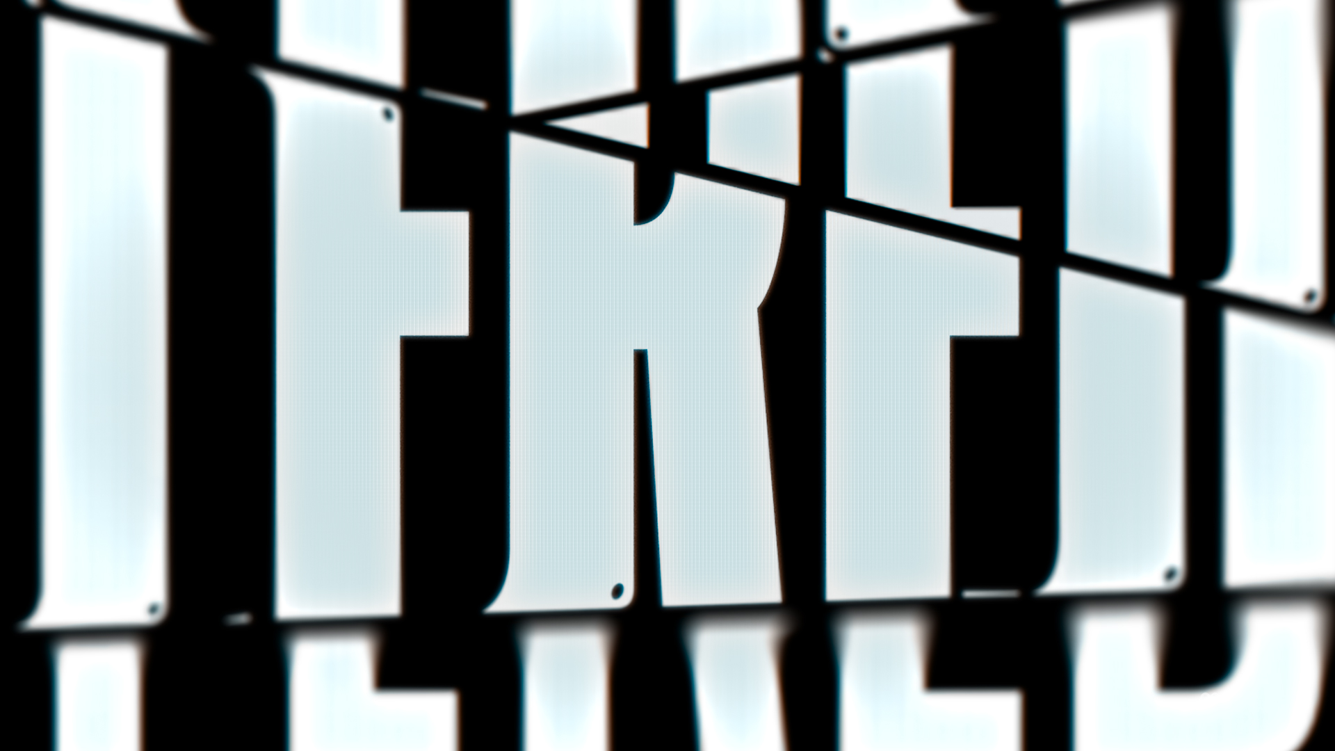 Shattered logo closeup shot