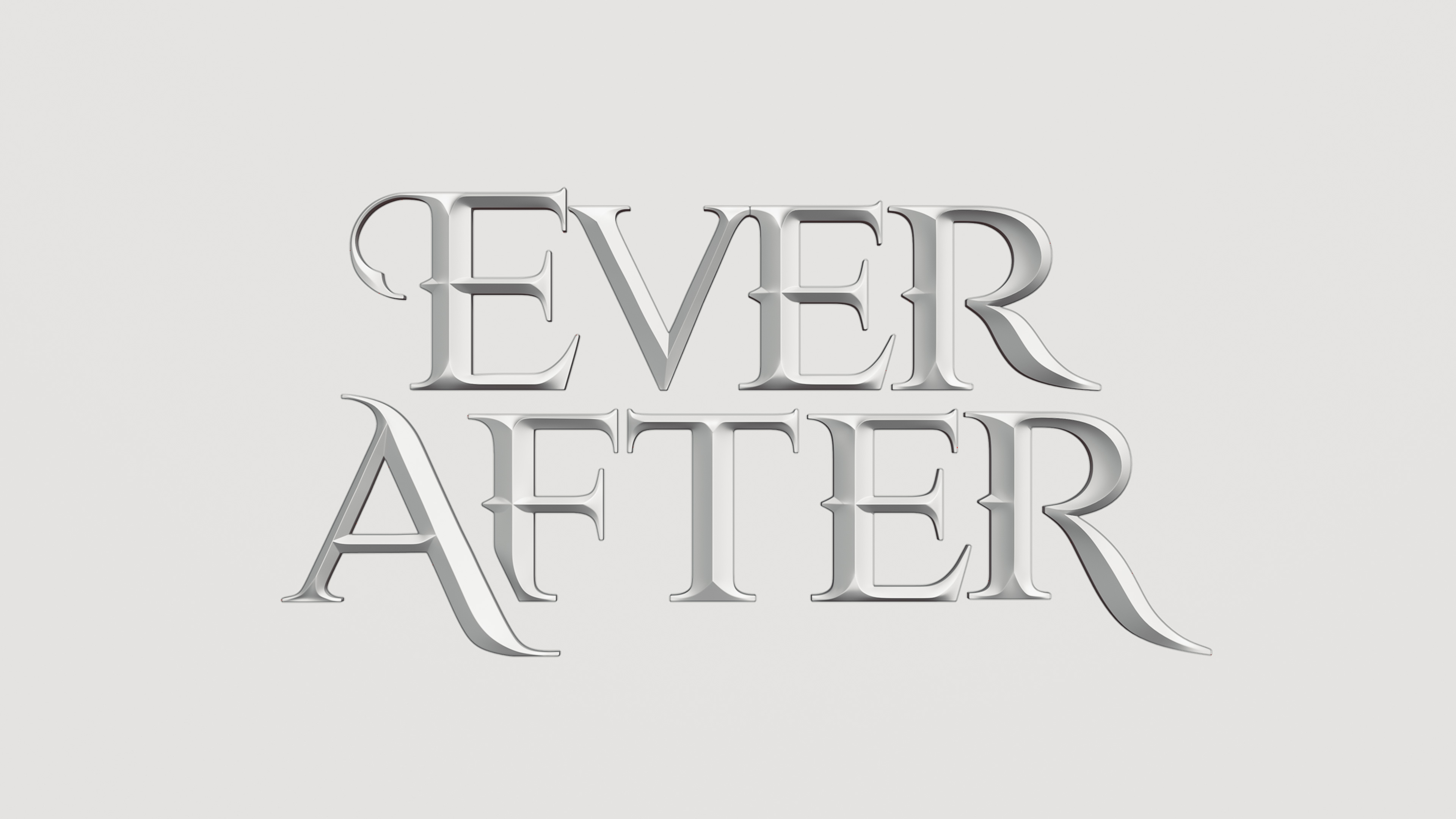 logo closeup that spells out ever after