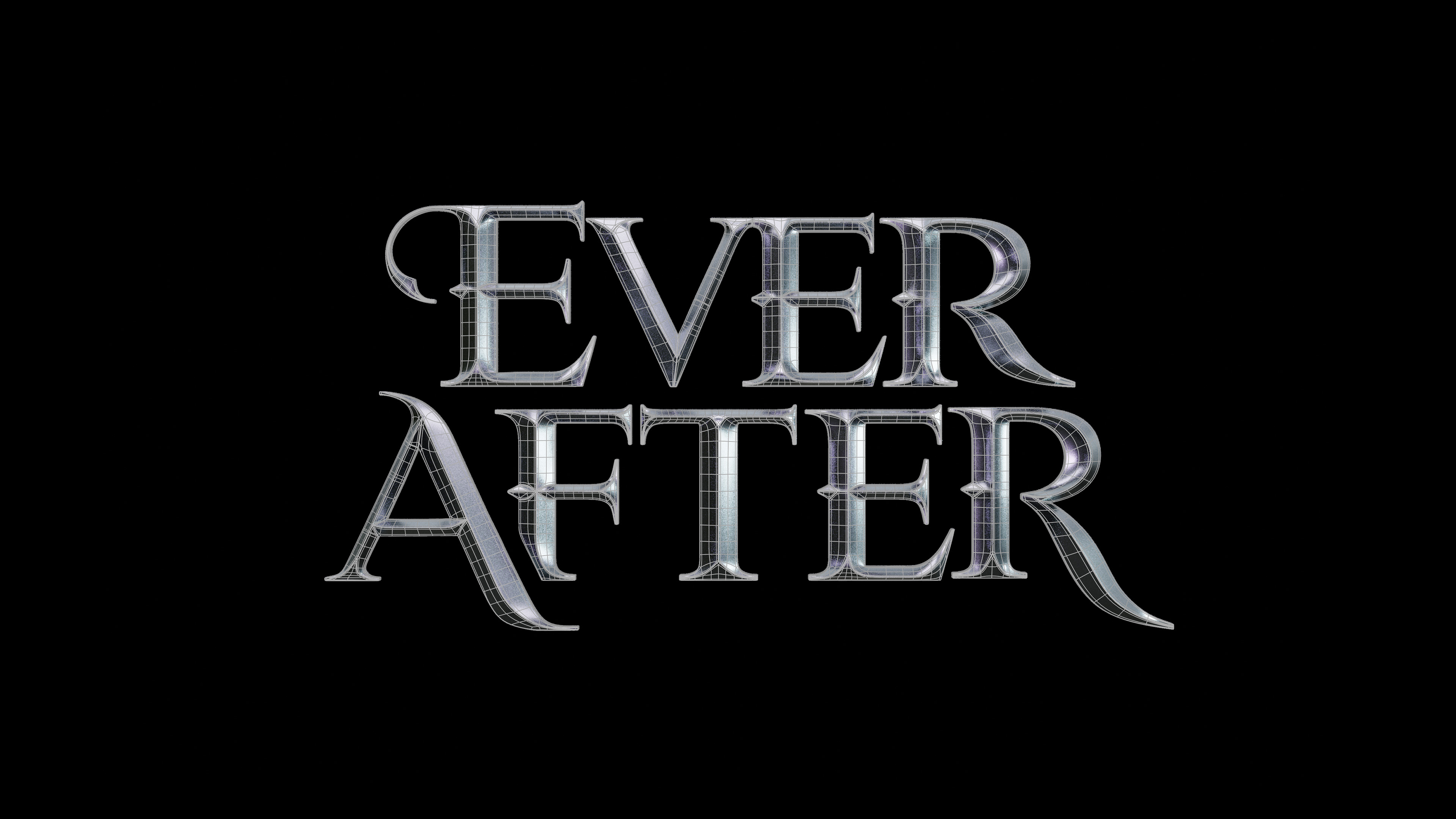 logo closeup that spells out ever after